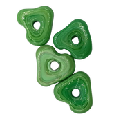 HEART SHAPED FURNACE GLASS BEADS- 35X10 MM PER PACKET OF 4 PCS- (FL-011)